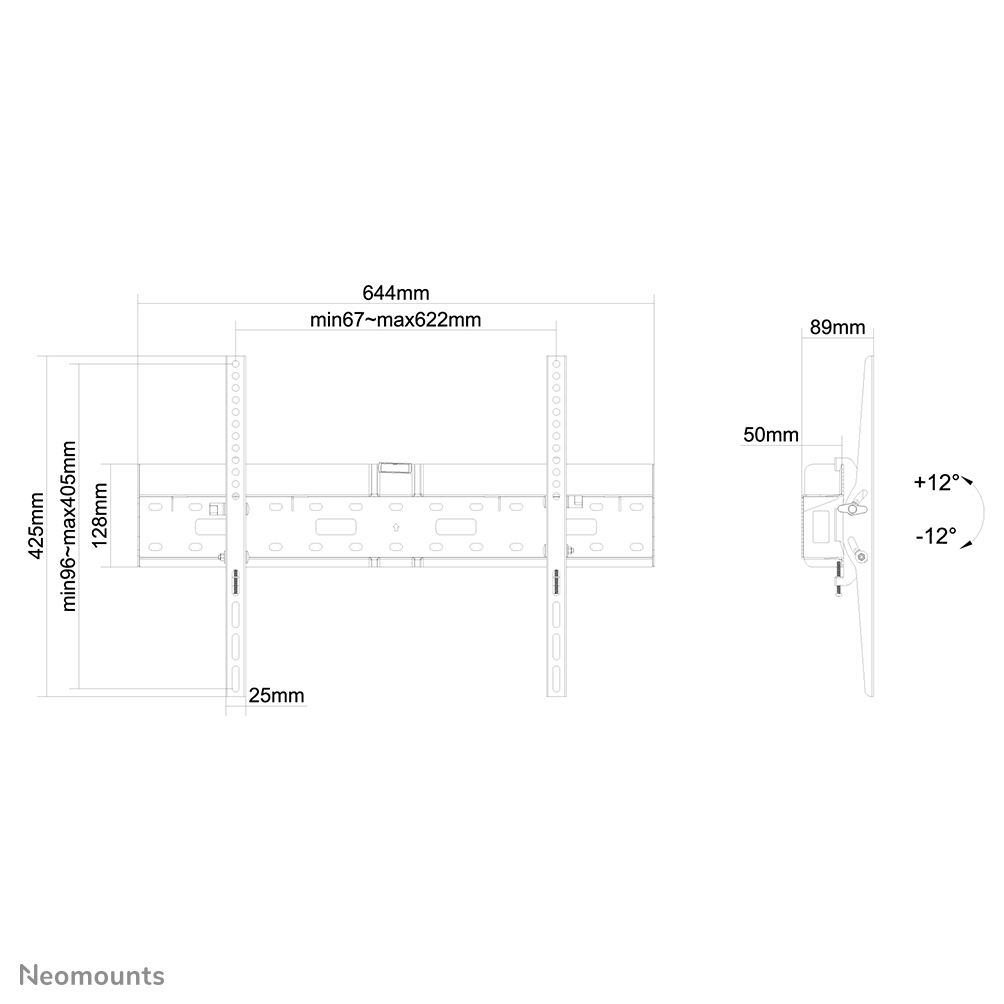 Neomounts LFD-W2640MP TV-beugel wand 37-75" - kantelbaar